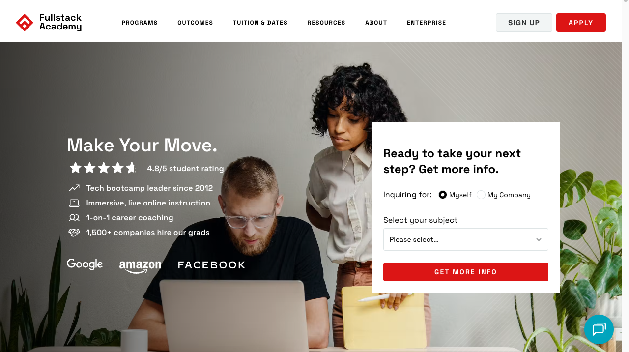 Fullstack Academy website