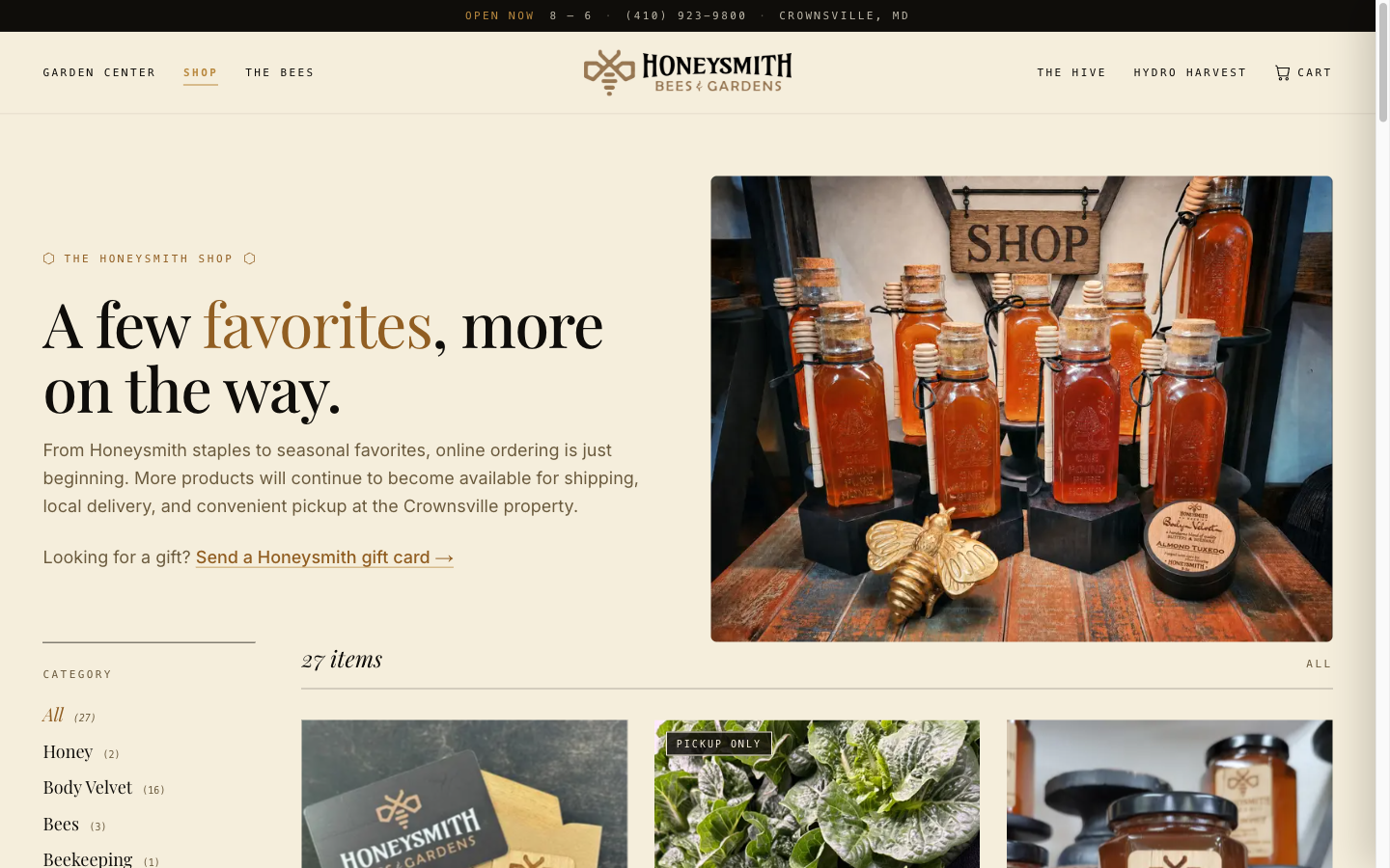 Honeysmith custom Square-powered shop