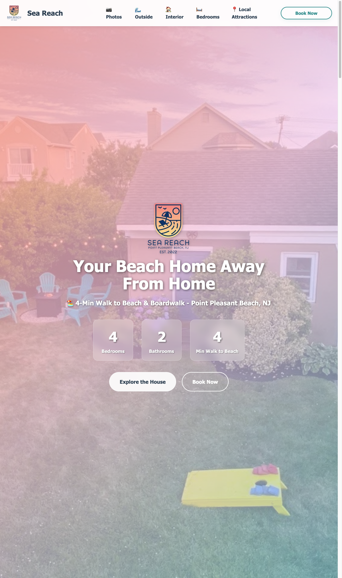 Sea Reach beach rental website