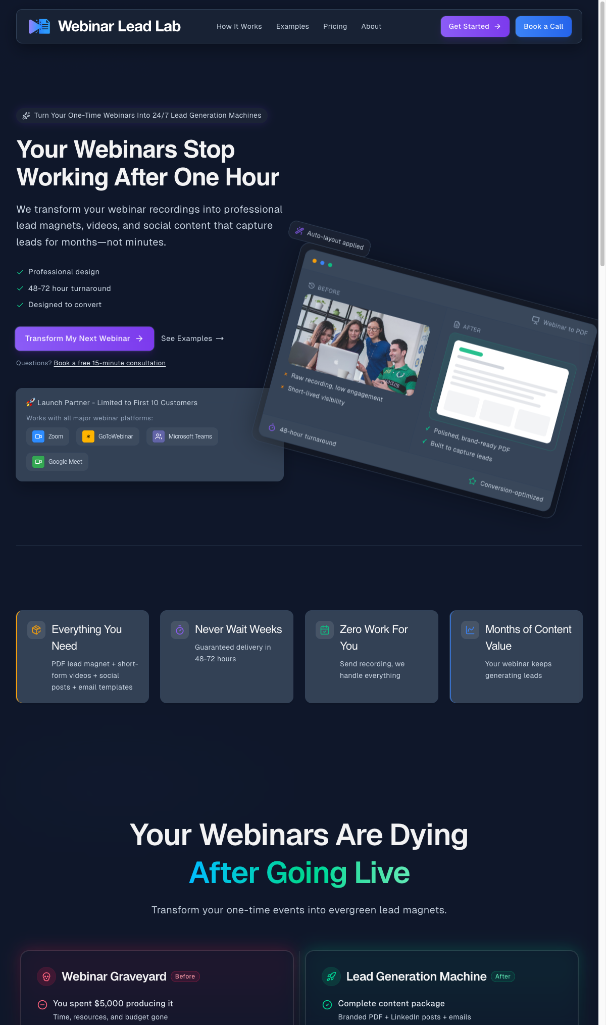Webinar Lead Lab website